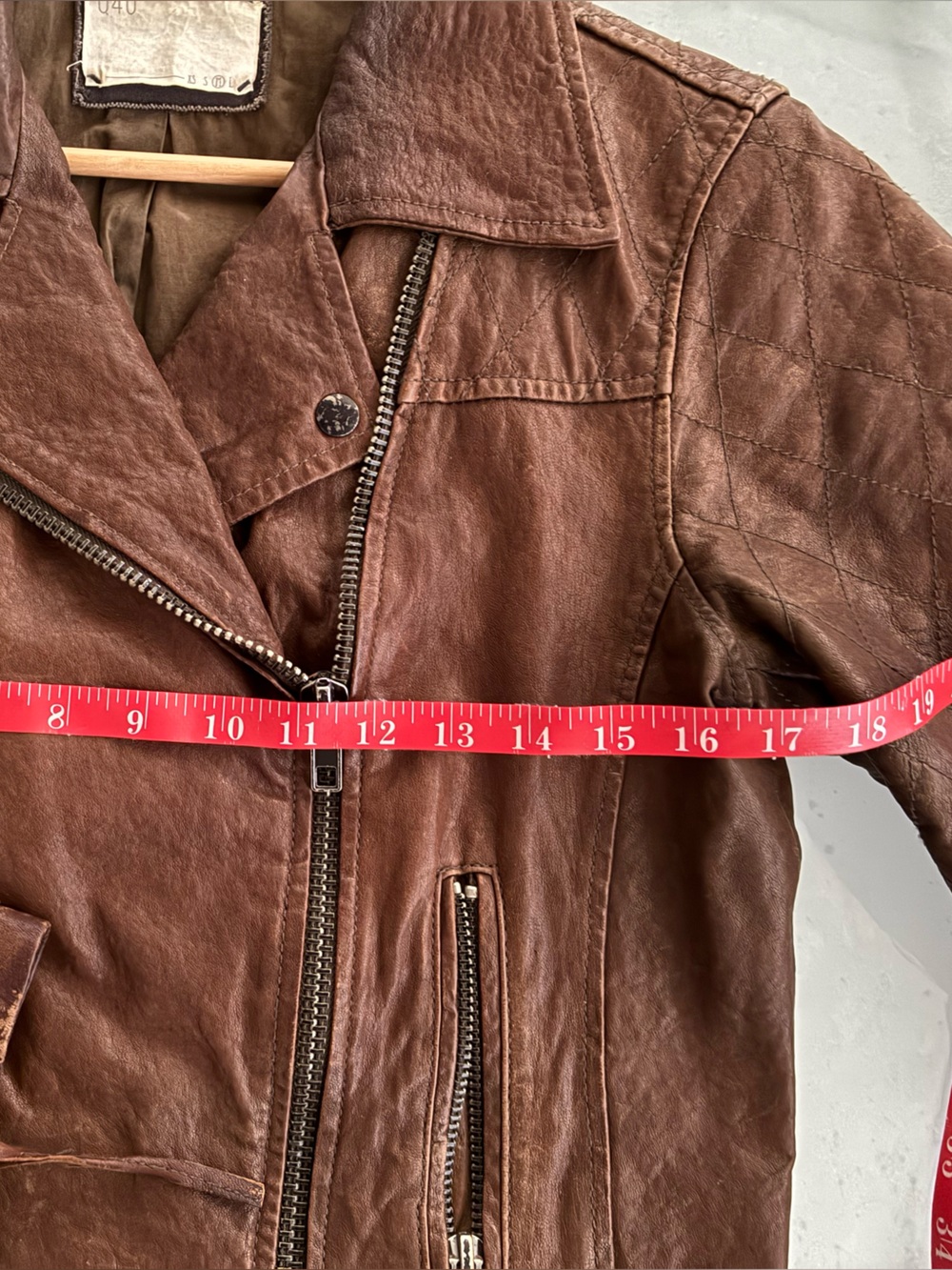 Q40 Nordstrom Brown Leather Moto Jacket Size M